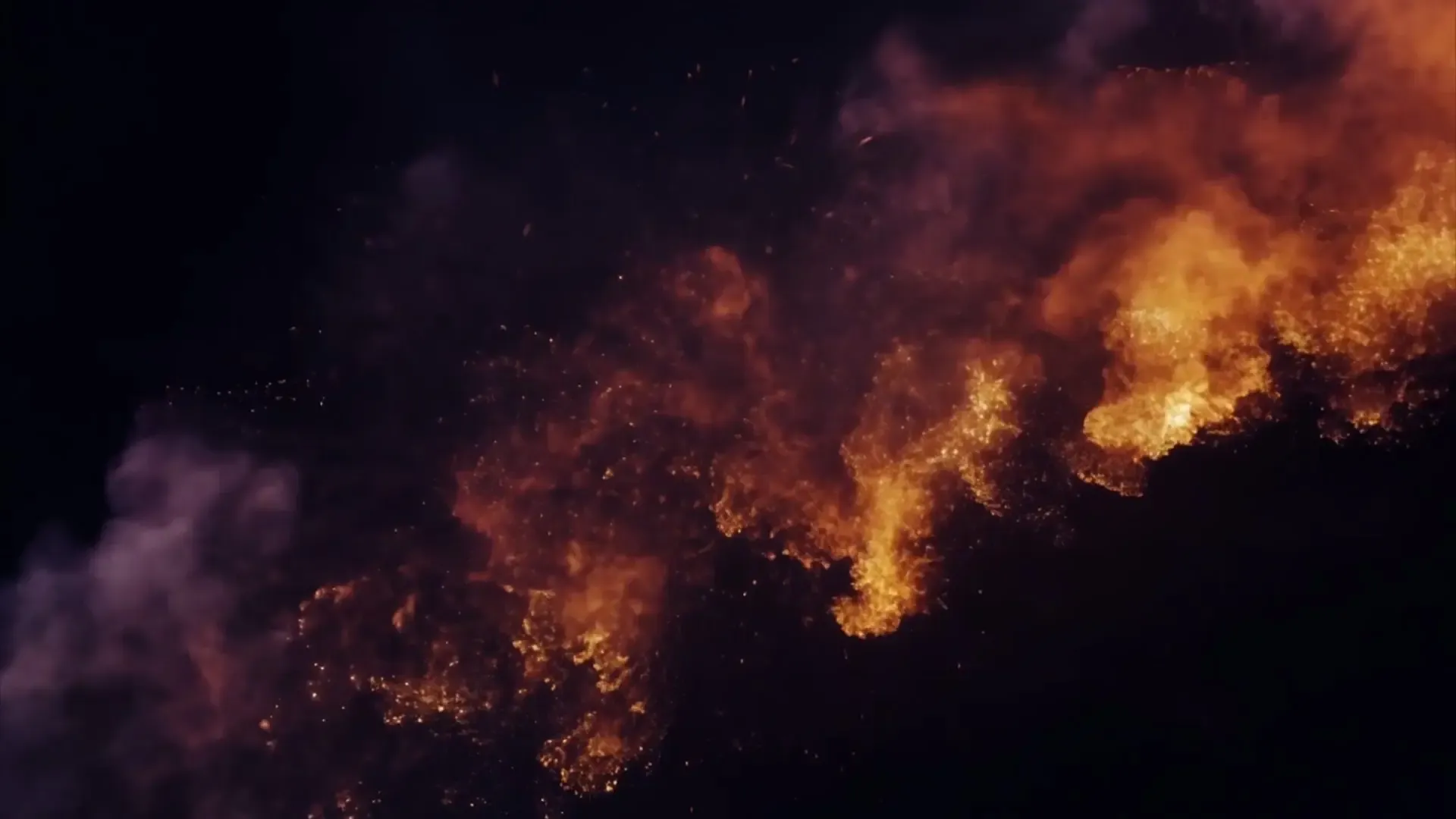 Explosive Fire and Sparks Video Overlay for Visual Effects